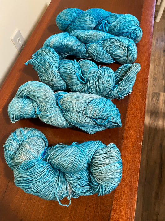 Luxurious Hand-Dyed Fingering Weight Yarn: Merino, Silk & Yak Blend for Soft, Durable Knitting Projects