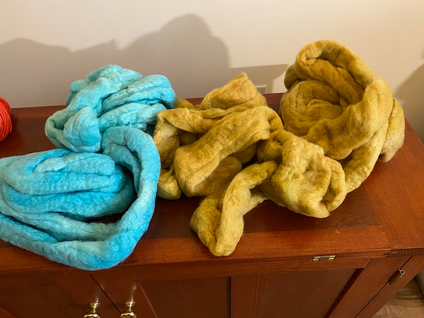 Vibrant Hand-Dyed Blueface Leicester Wool Roving for Spinning, Felting, and Fiber Arts